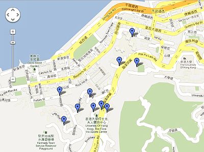 Google map of HKU Residential Colleges, Halls and Residences