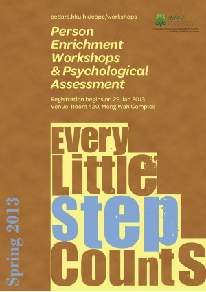 Every Little Step Counts! Enrol in Person Enrichment Workshops now!