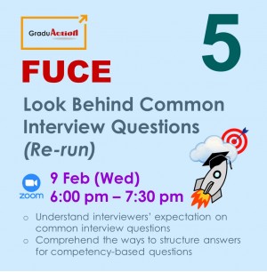 Fire Up your Career Engine (FUCE) – Zoom Workshop “Look Behind Common Interview Questions (Re-run)”