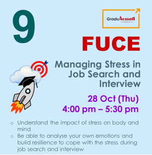 Fire Up your Career Engine (FUCE) – Zoom Seminar “Managing Stress in Job Search and Interview”