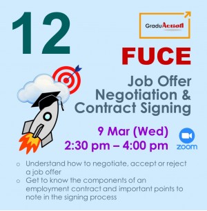 Fire Up your Career Engine (FUCE) – Zoom Seminar “Job Offer Negotiation & Contract Signing”