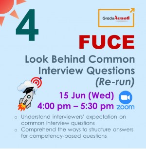 Fire Up your Career Engine (FUCE) – Zoom Workshop "Look Behind Common Interview Questions (Re-run)”