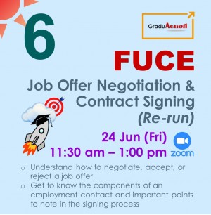 Fire Up your Career Engine (FUCE) – Zoom Seminar "Job Offer Negotiation & Contract Signing (Re-run)”