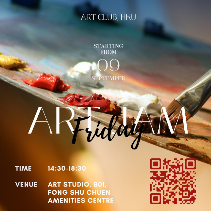 Poster of Art Jam on every Friday from 1430 to 1830.